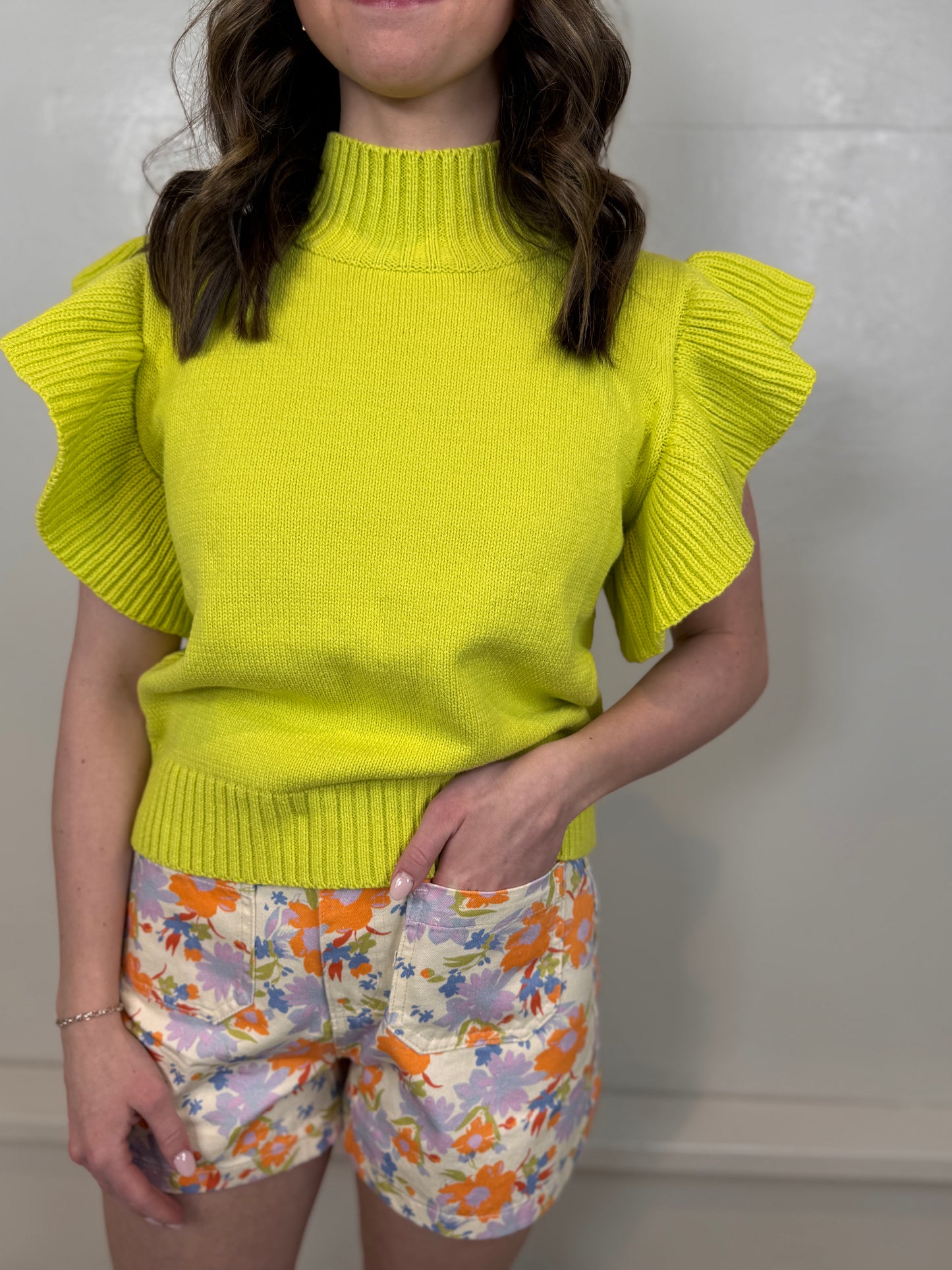 Nevaeh Chartreuse Sweater Top