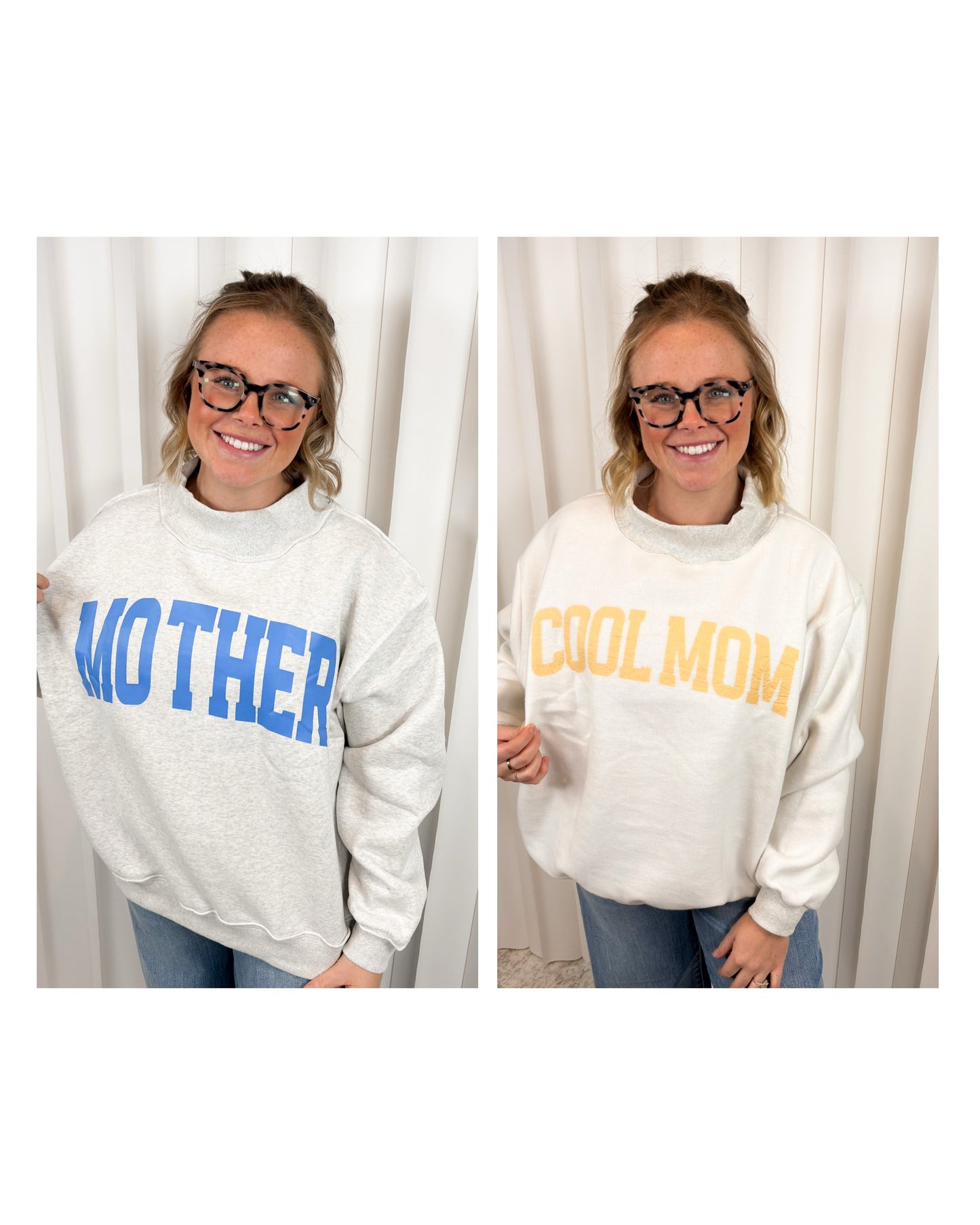 Mother/Cool Mom Reversible Mock Neck