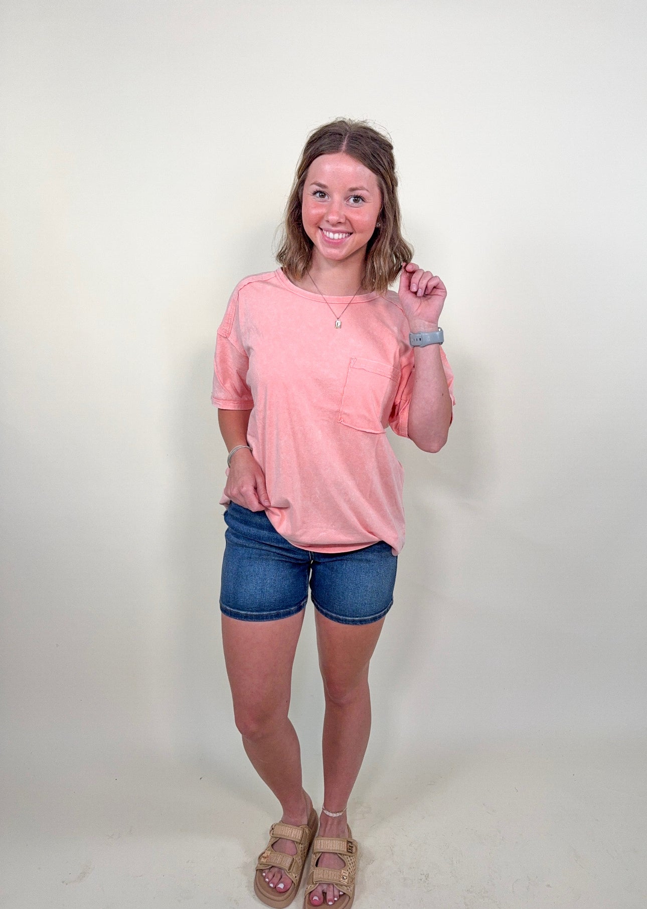 Willa Mineral Washed Top With Pocket
