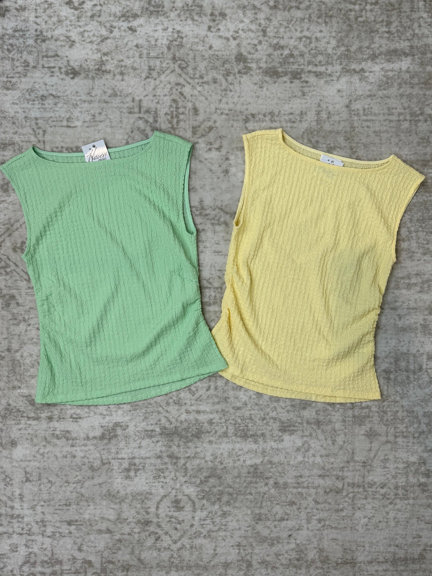 Amelia Textured Side Ruched Tank