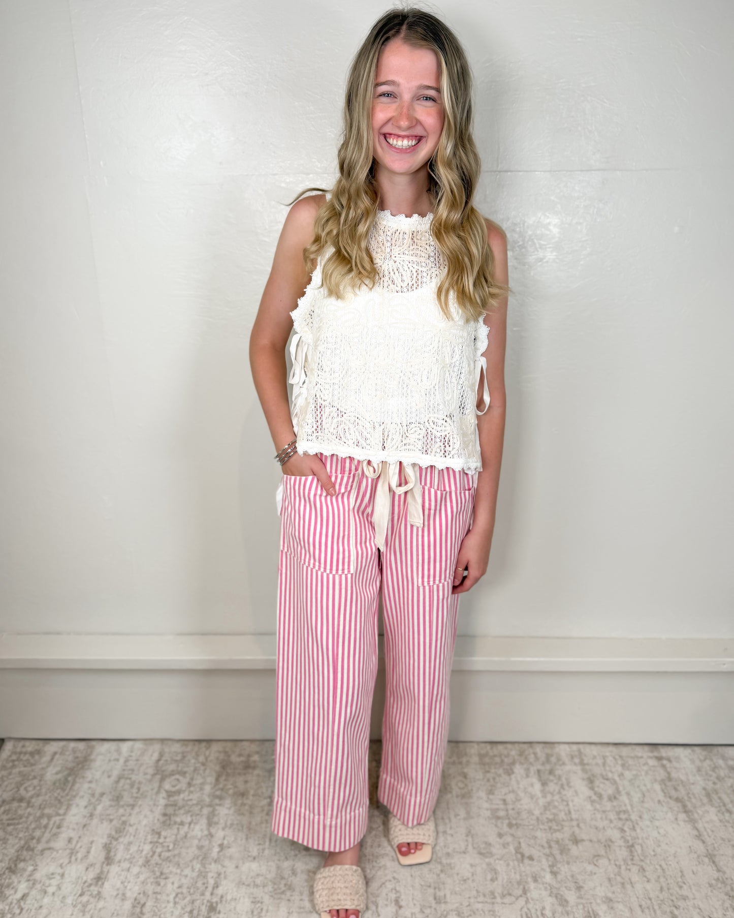 Dove Floral Crochet Tank