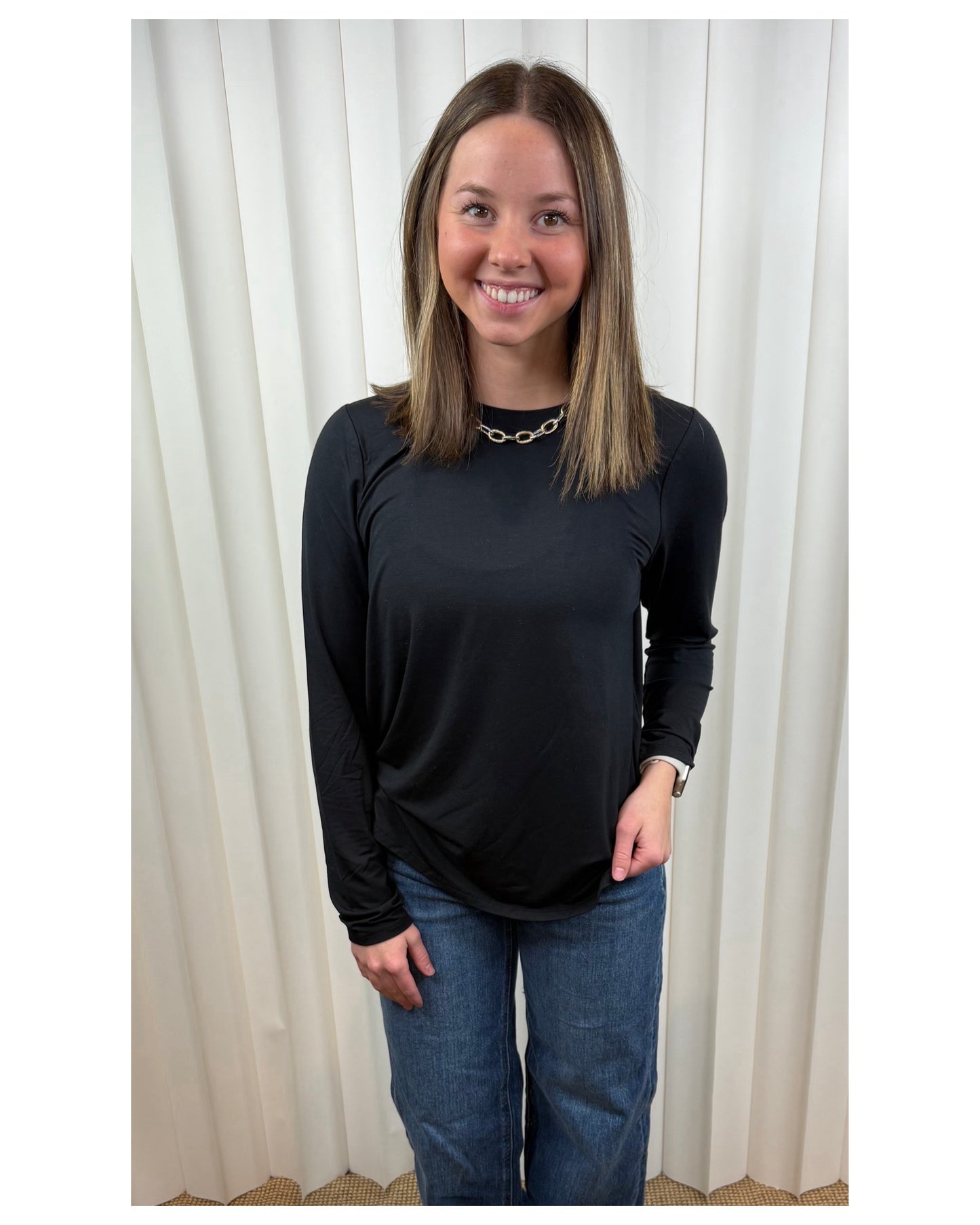 Stassia Black Long Sleeve