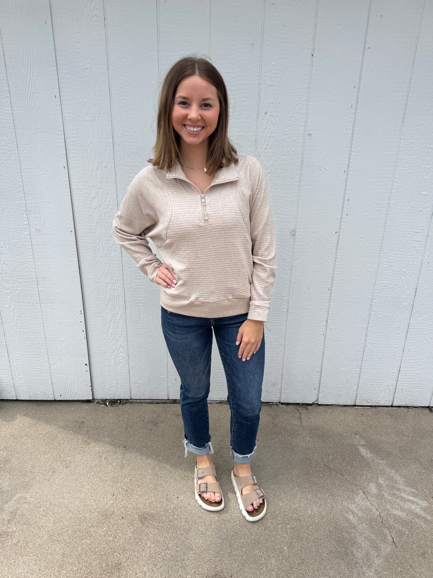 Jennifer Texture Half Zip
