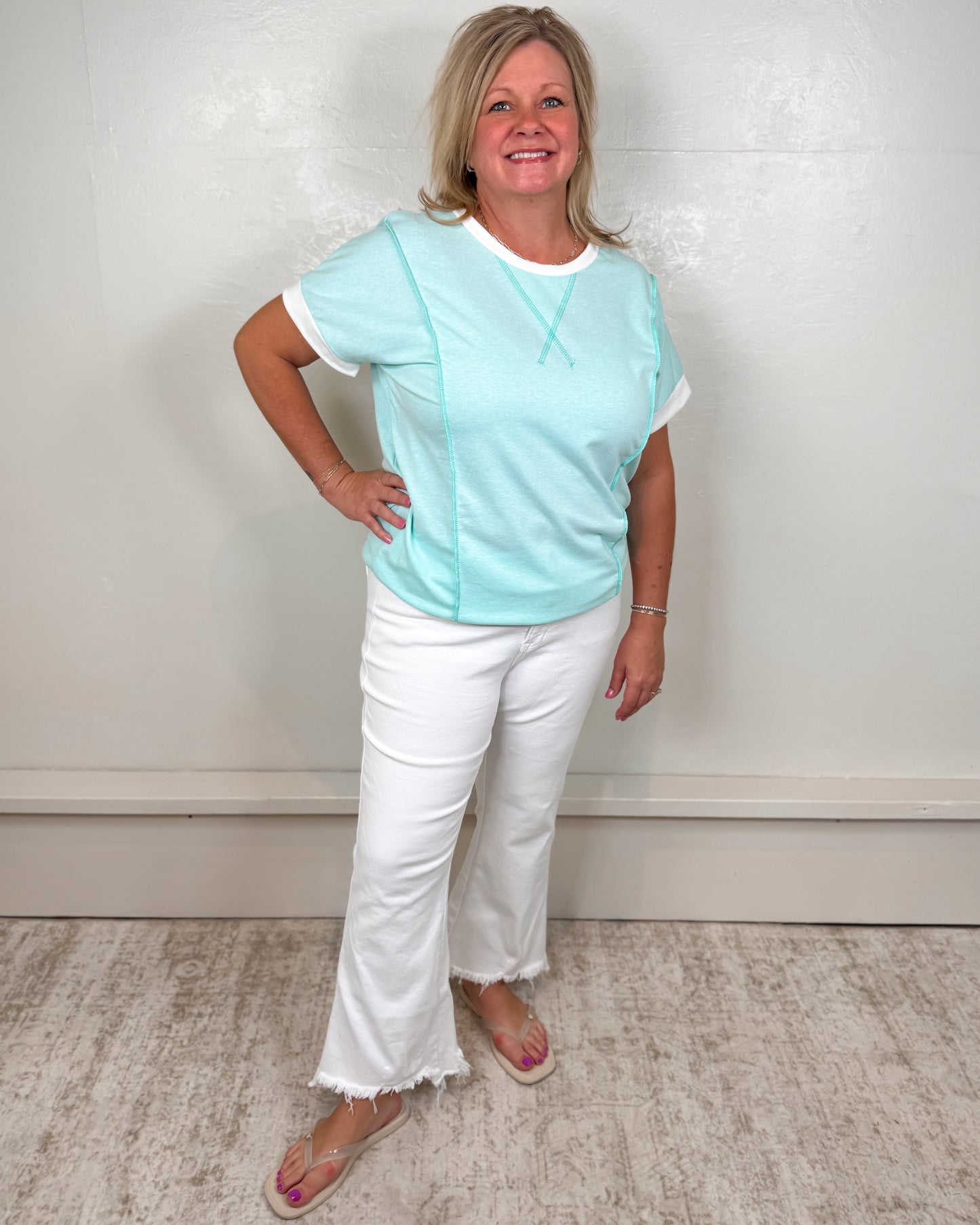Hope Mint Short Sleeve Top