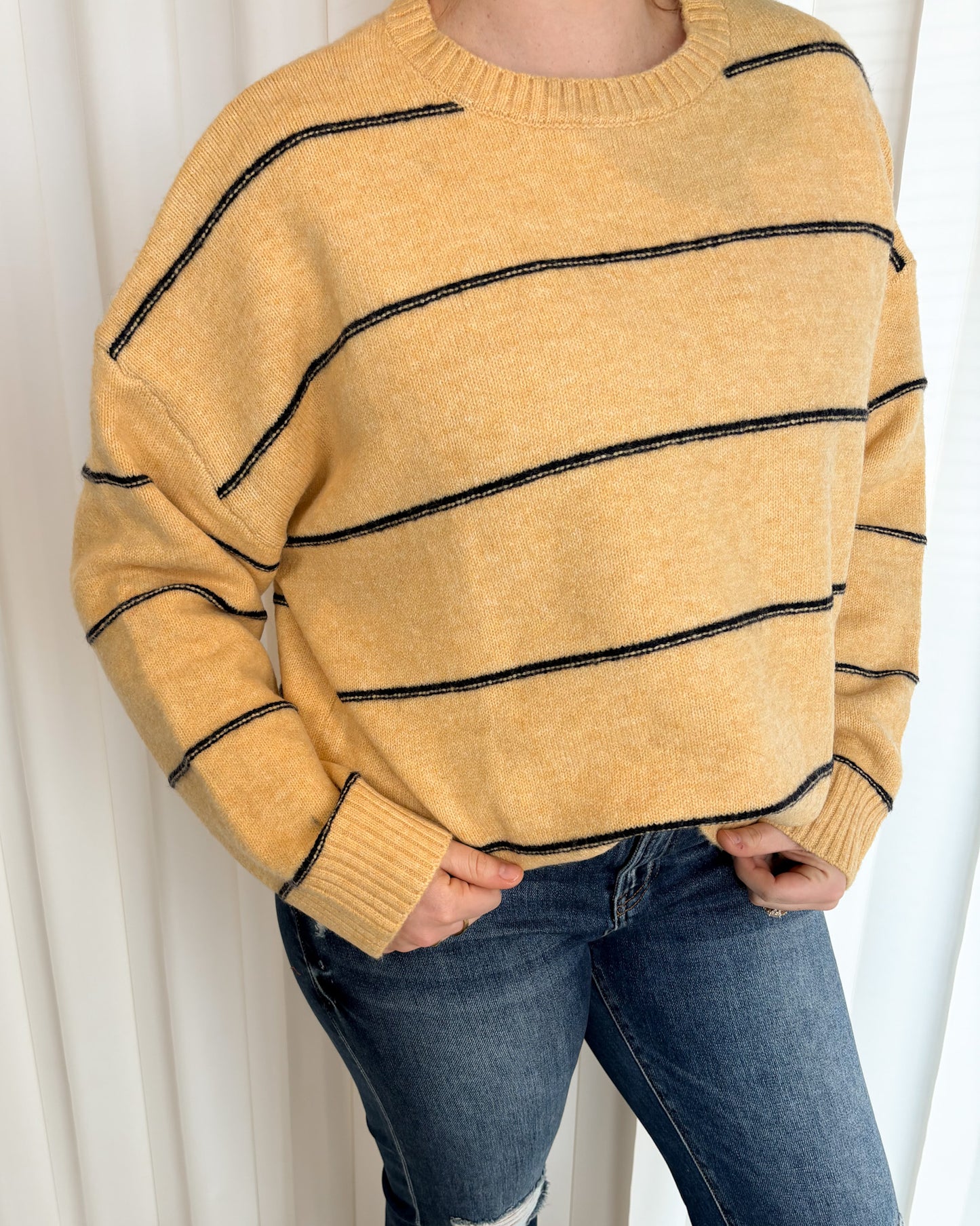 Lindi Striped Drop Shoulder Sweater