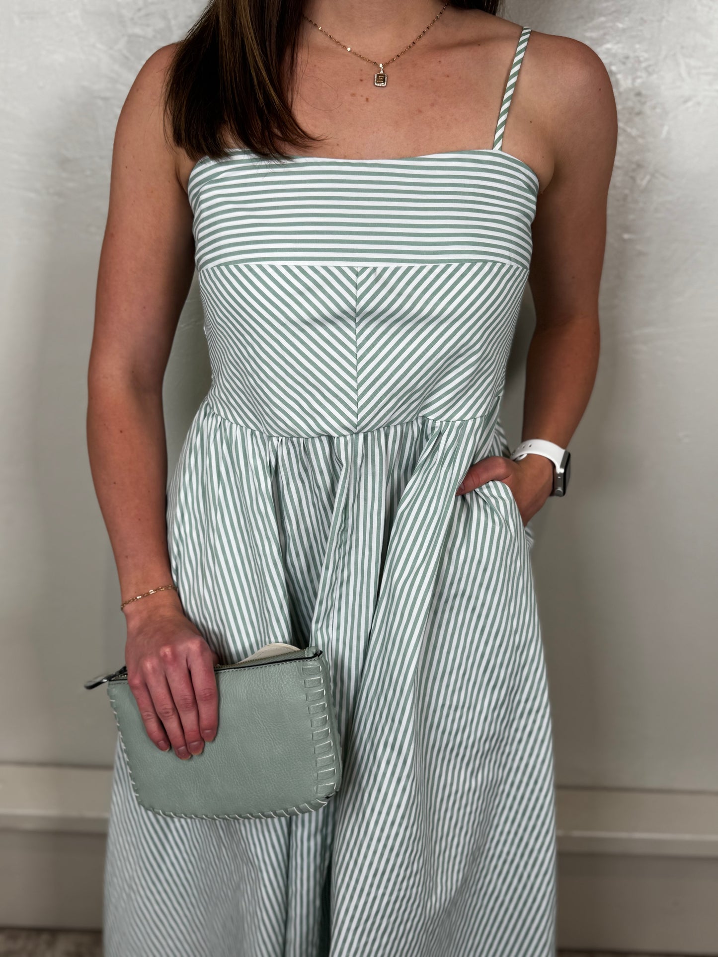 Anna Striped Midi Dress