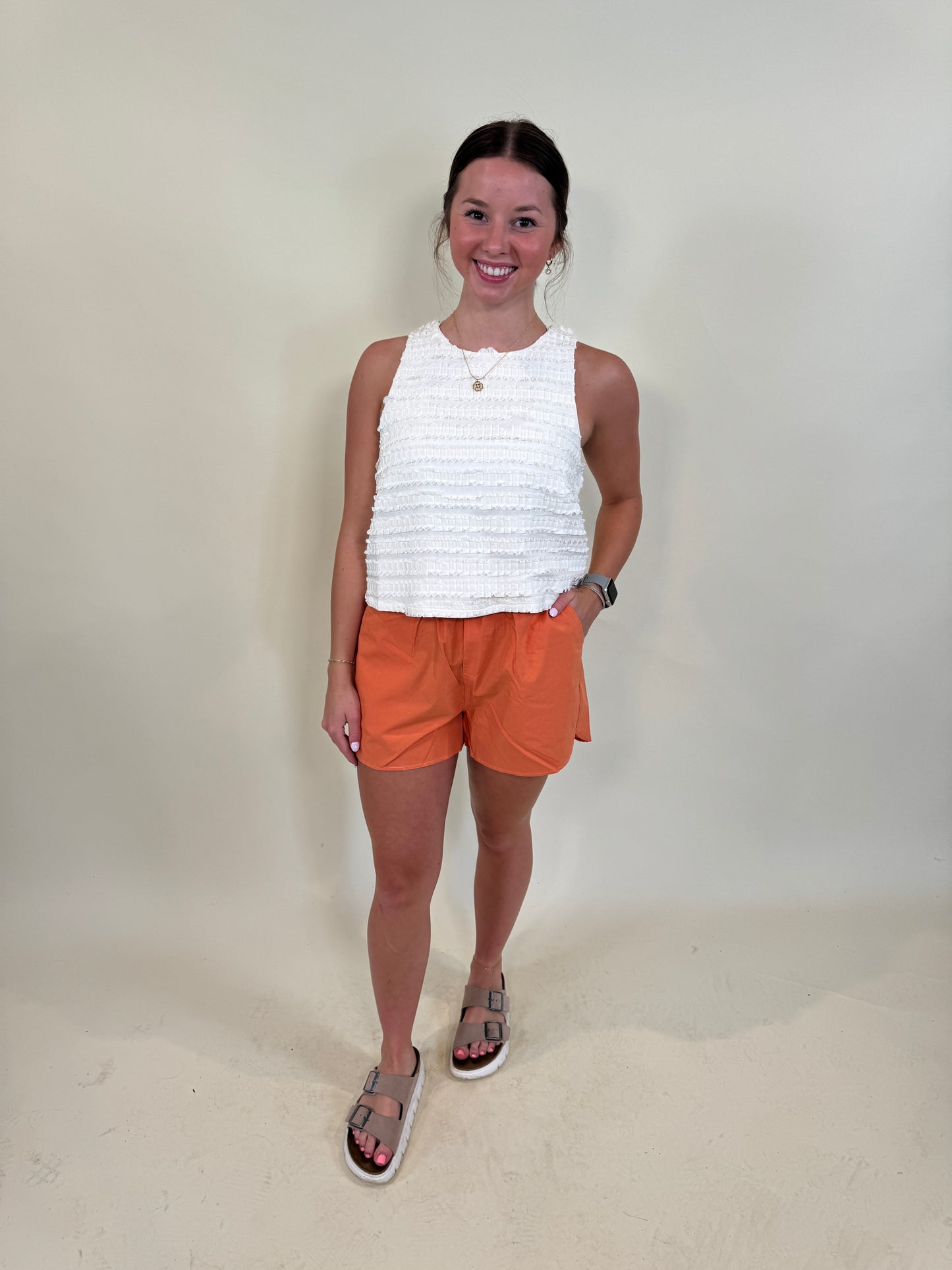 Della Chic Texture Sleeveless Top