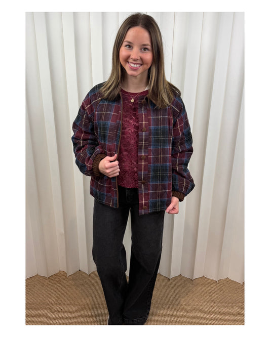 Cassie Plaid Quilted Jacket