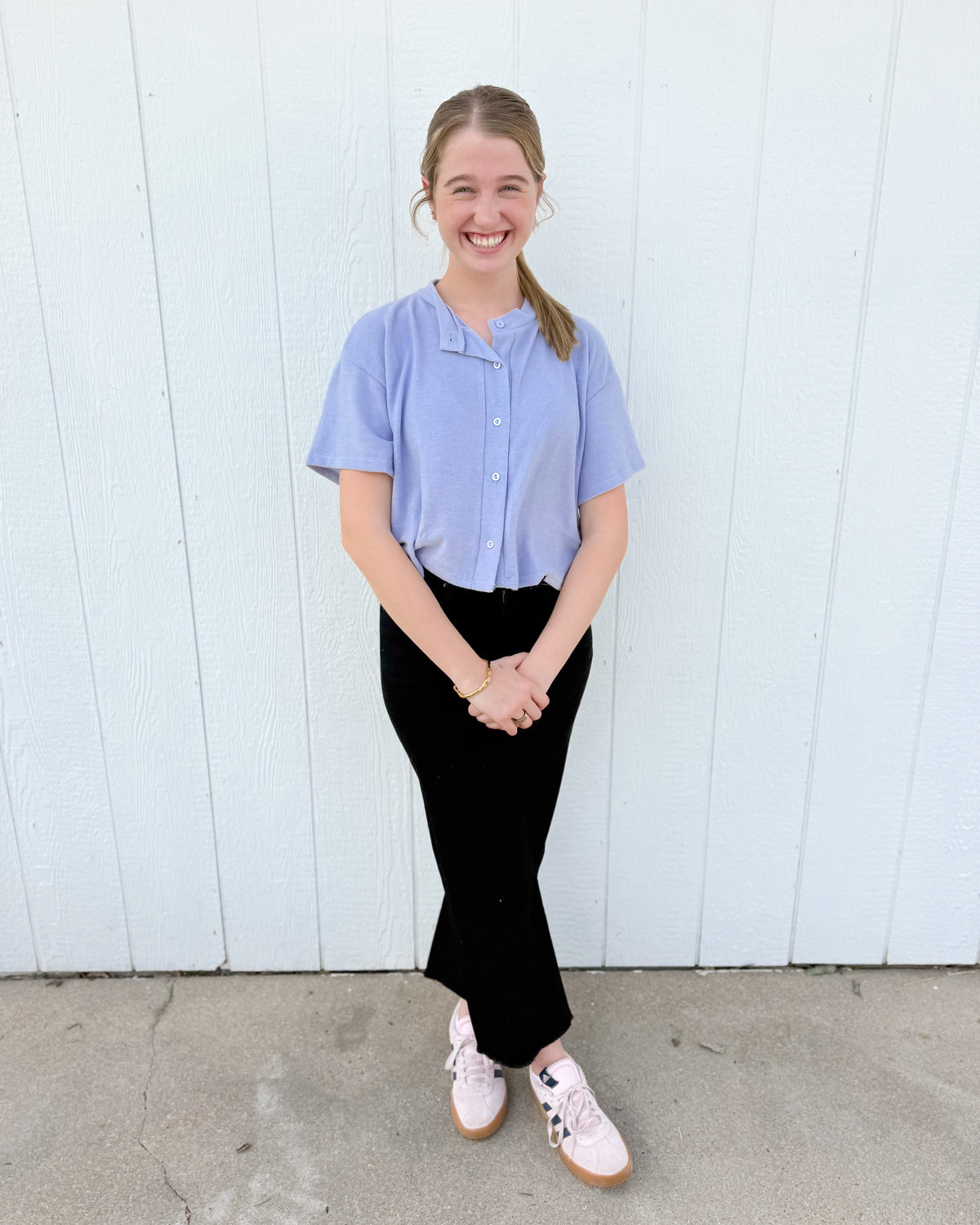 Janie Periwinkle Short Sleeve Cardigan
