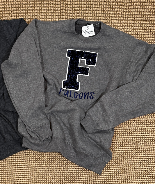 Glitter F Falcons Crewneck