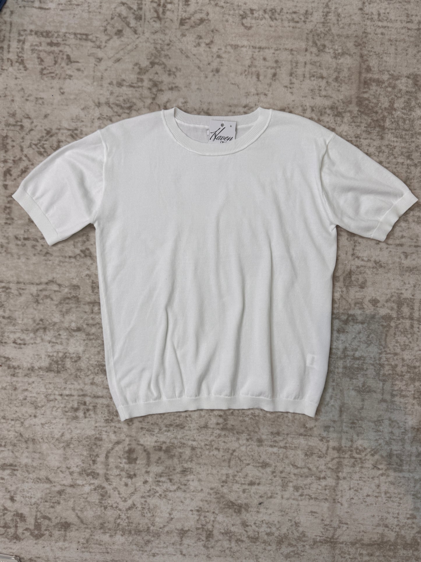 Ryan Off White Crew Neck Solid Sweater