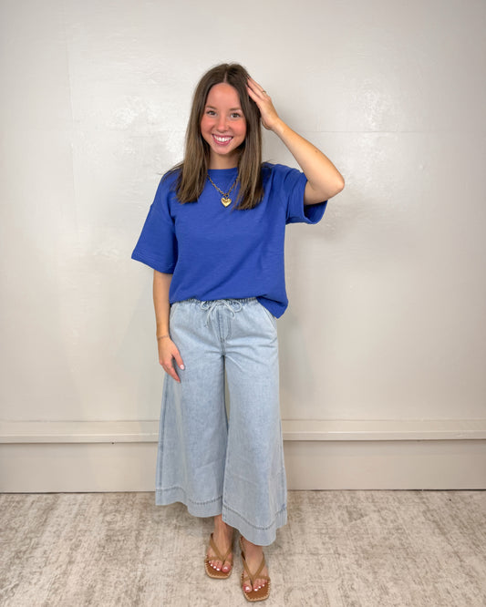 Monica High Wide Leg Capri