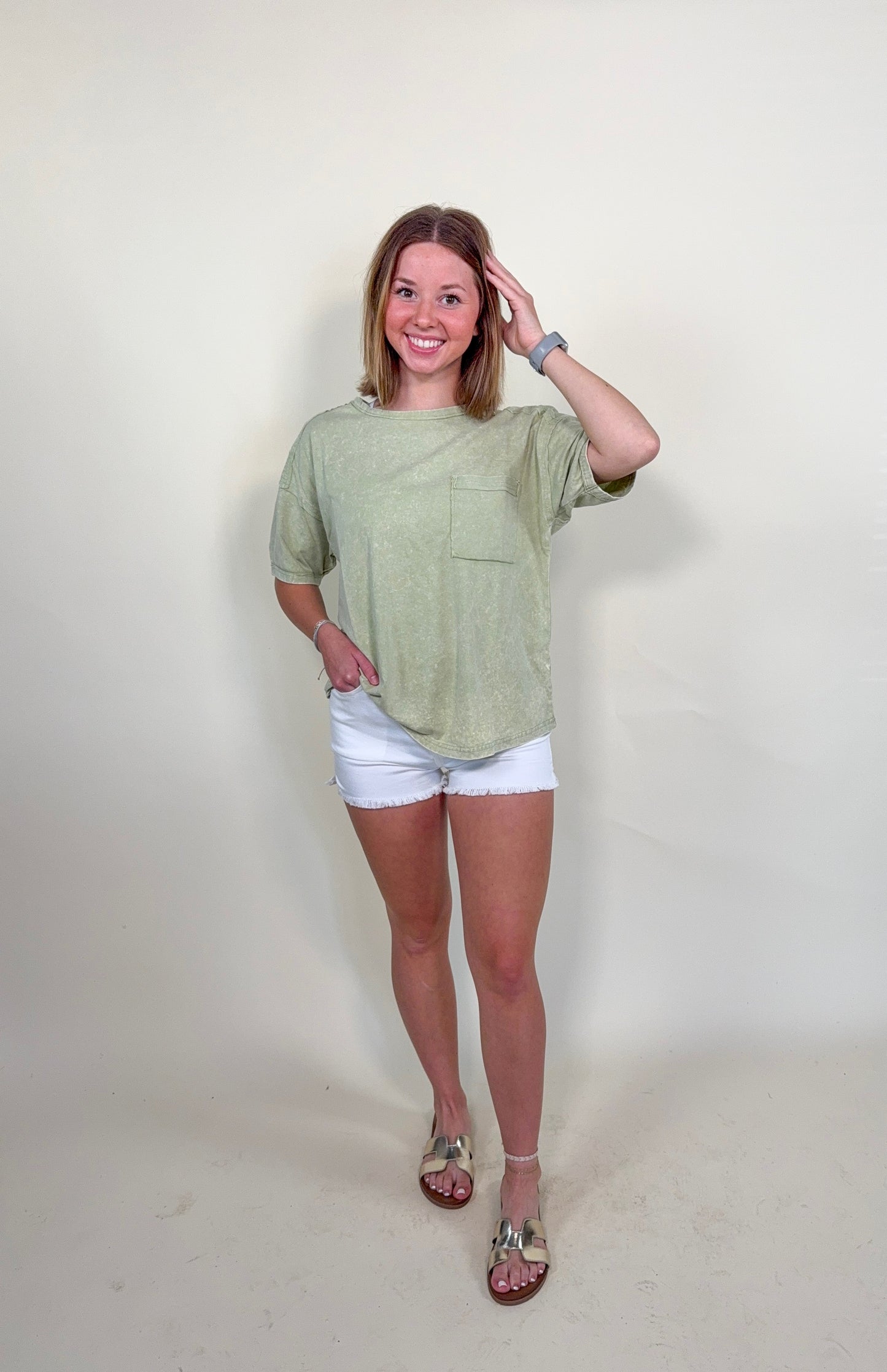 Willa Mineral Washed Top With Pocket