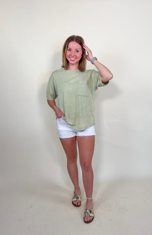 Willa Mineral Washed Top With Pocket