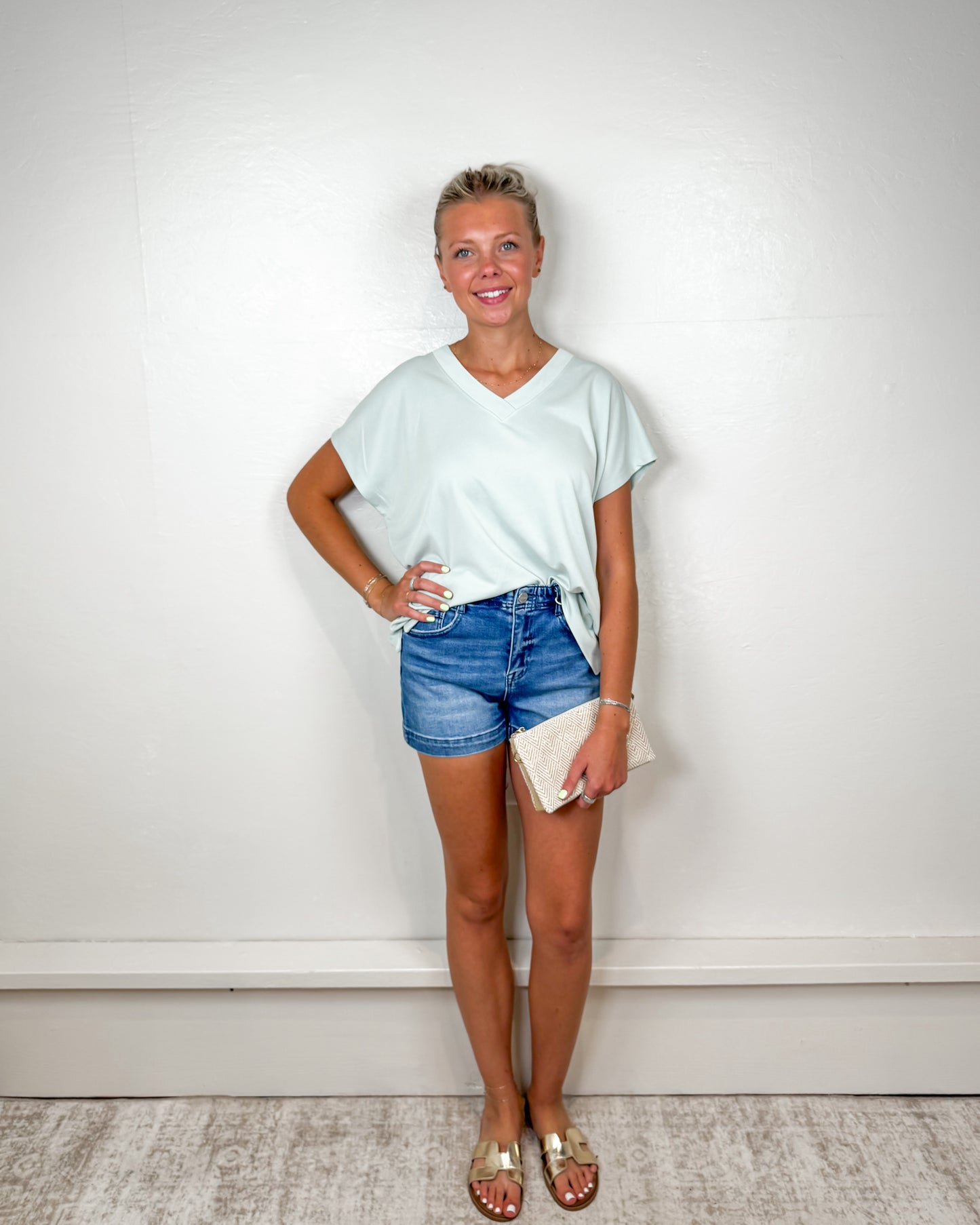 Chloe V Neck Short Sleeve Top