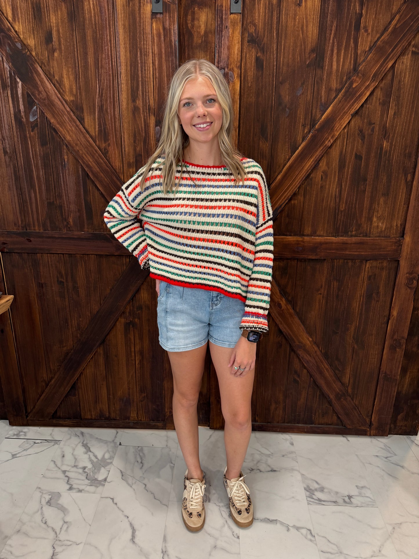 Irene Multi Colored Striped Sweater