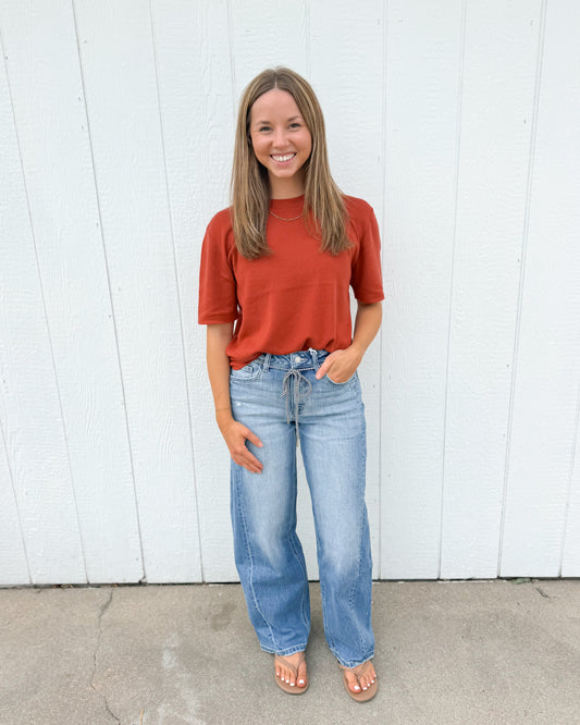 Kori Cashmere Blend Short Sleeve Sweater