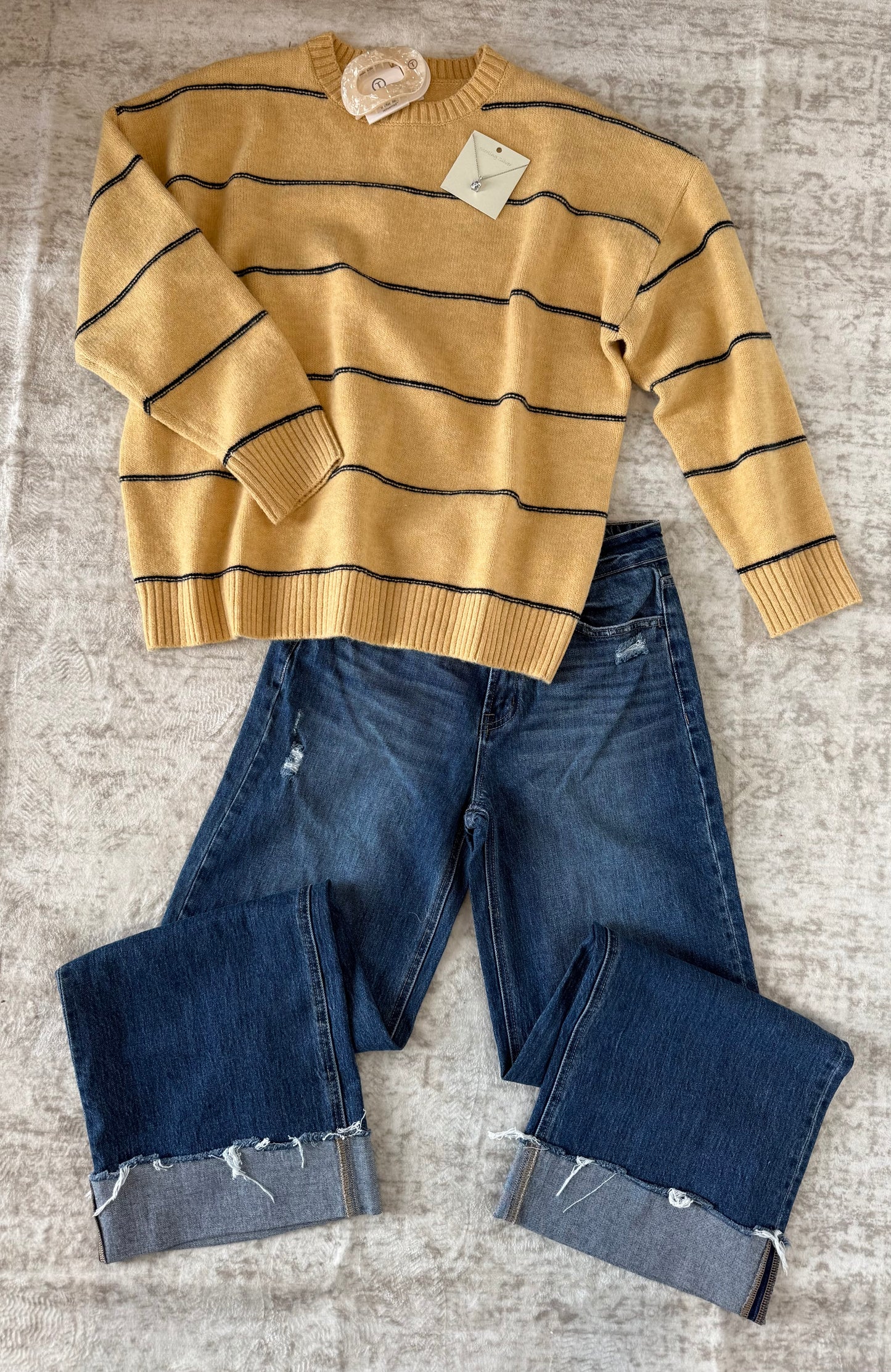 Lindi Striped Drop Shoulder Sweater