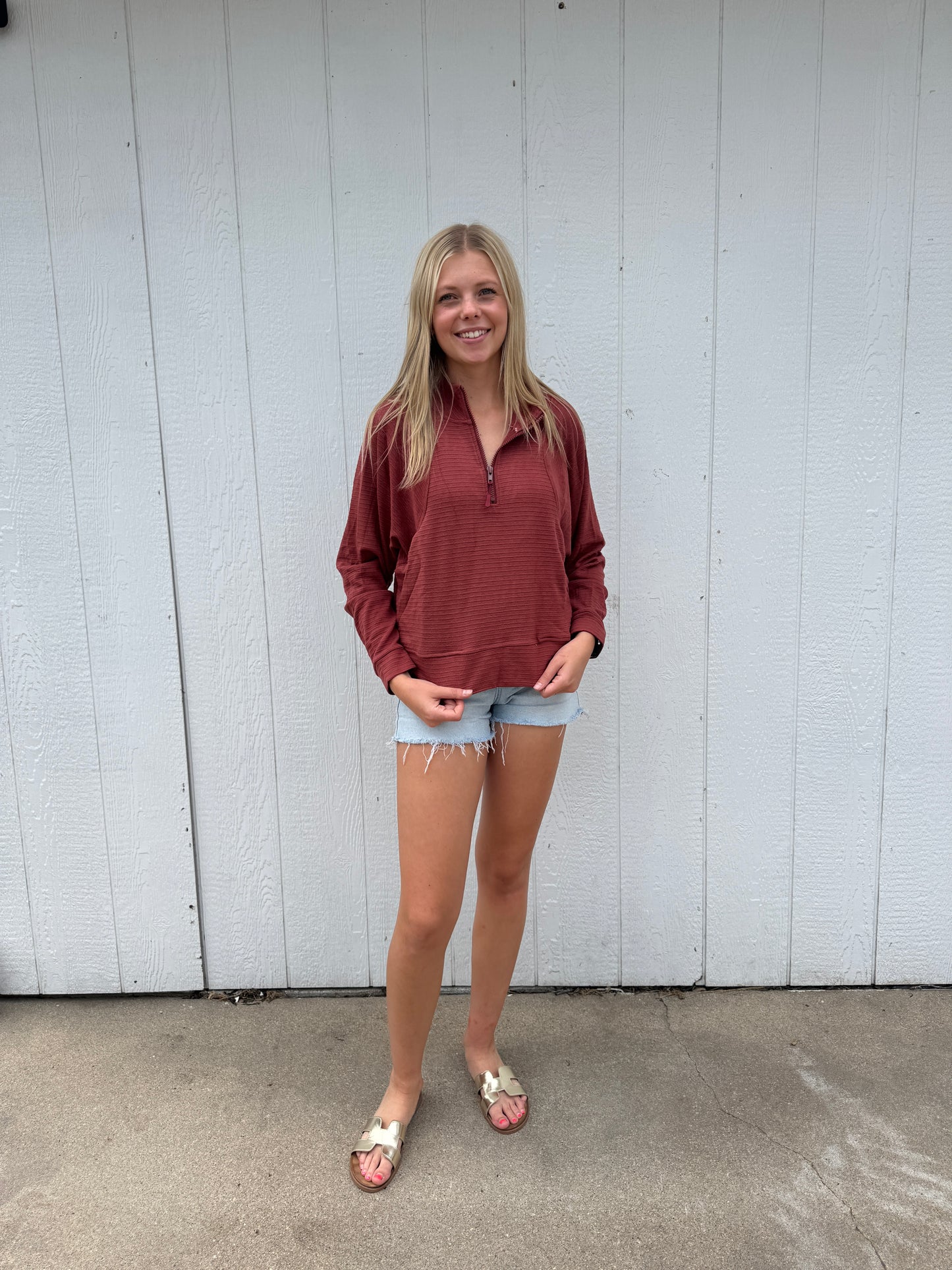 Jennifer Texture Half Zip