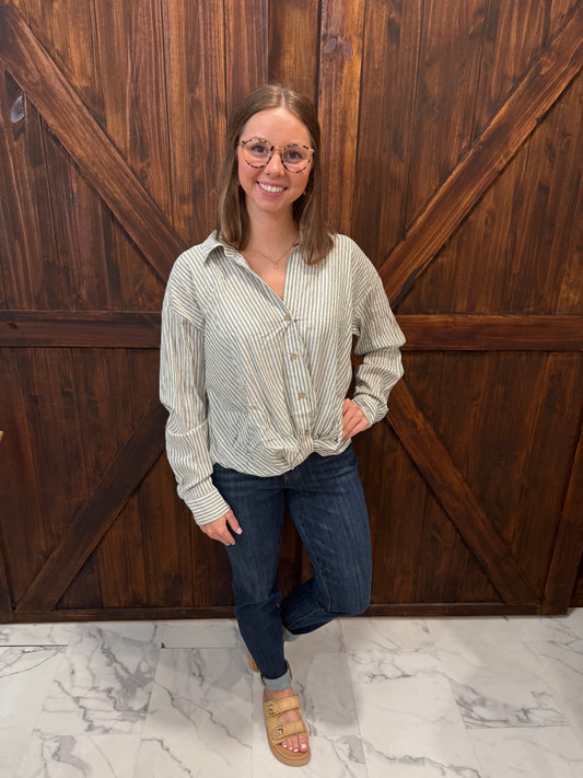 Ziva Striped Bottom Down Blouse