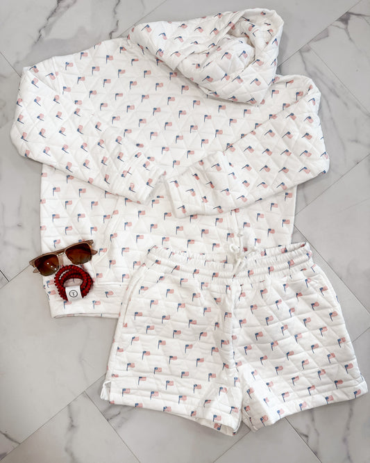Faye Quilted Flag Shorts