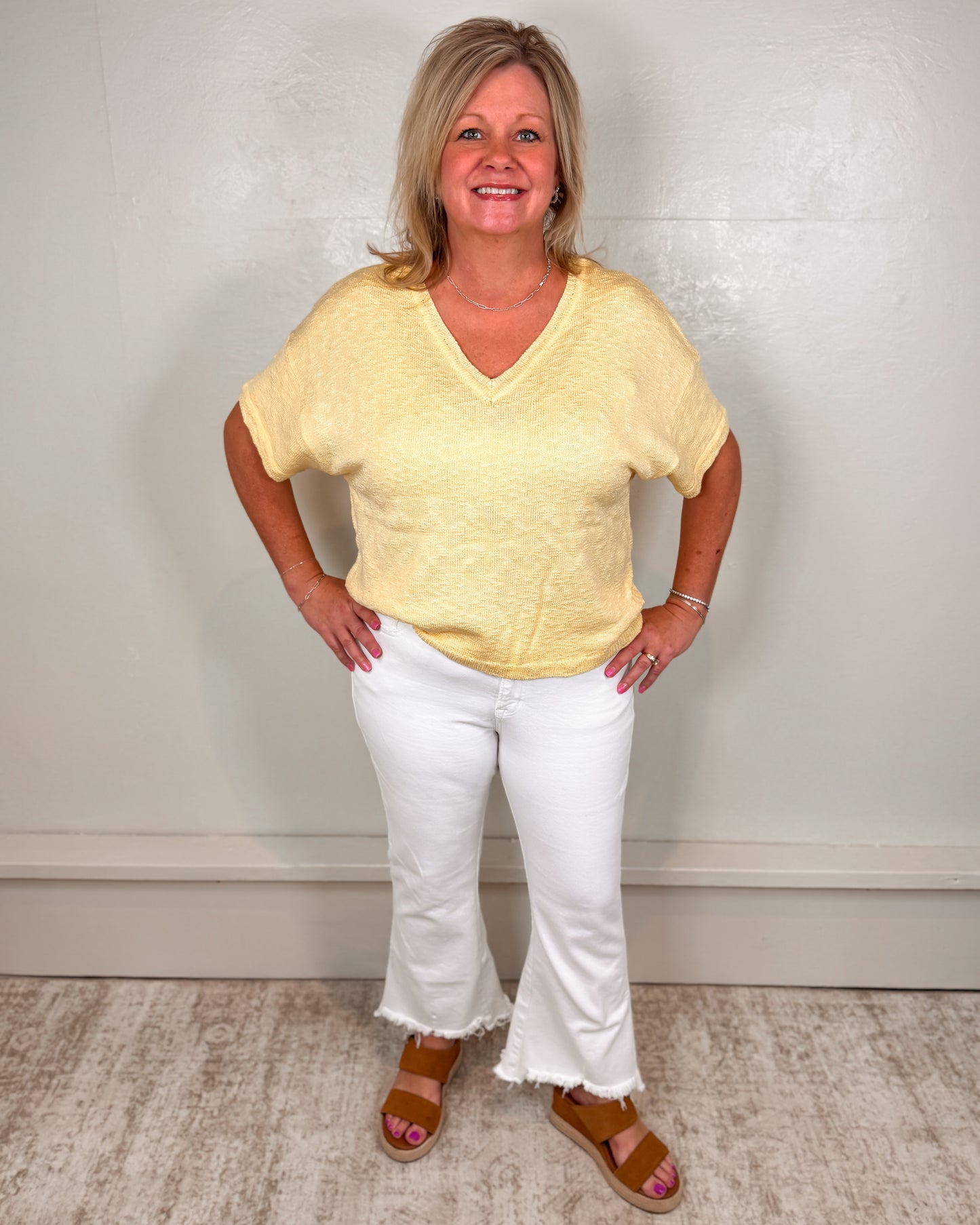 Brenda Lemon Sweater Top