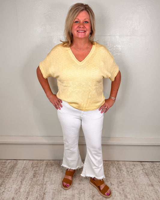 Brenda Lemon Sweater Top