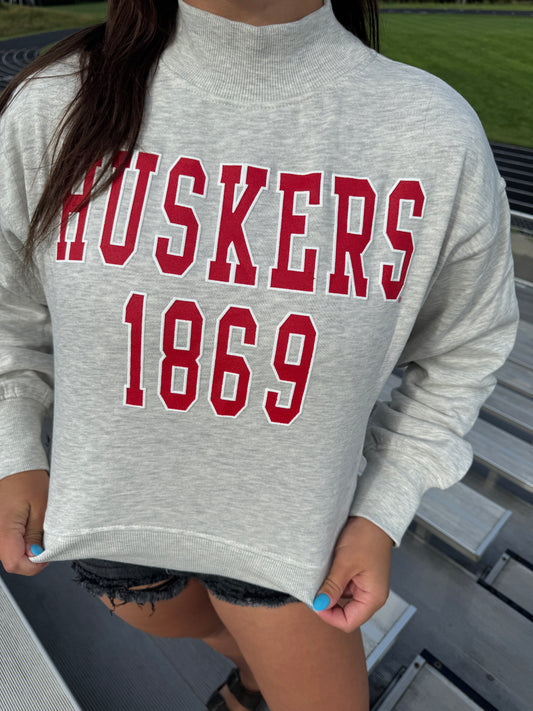 Nebraska Mock Neck Sweatshirt