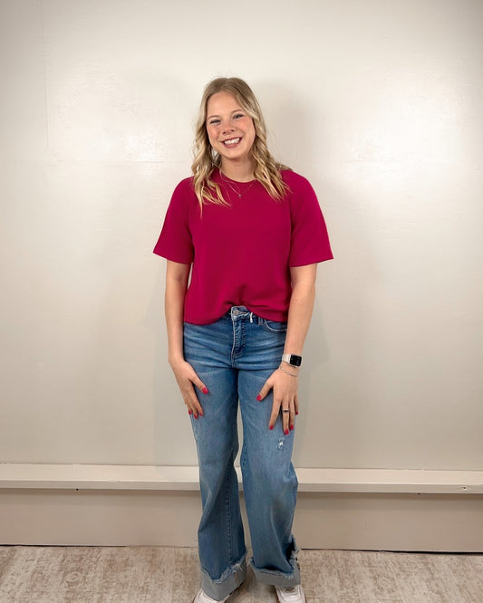 Lacy Drop Shoulder Tee