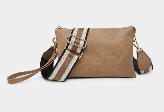 Izzy Taupe Crossbody With Guitar Strap