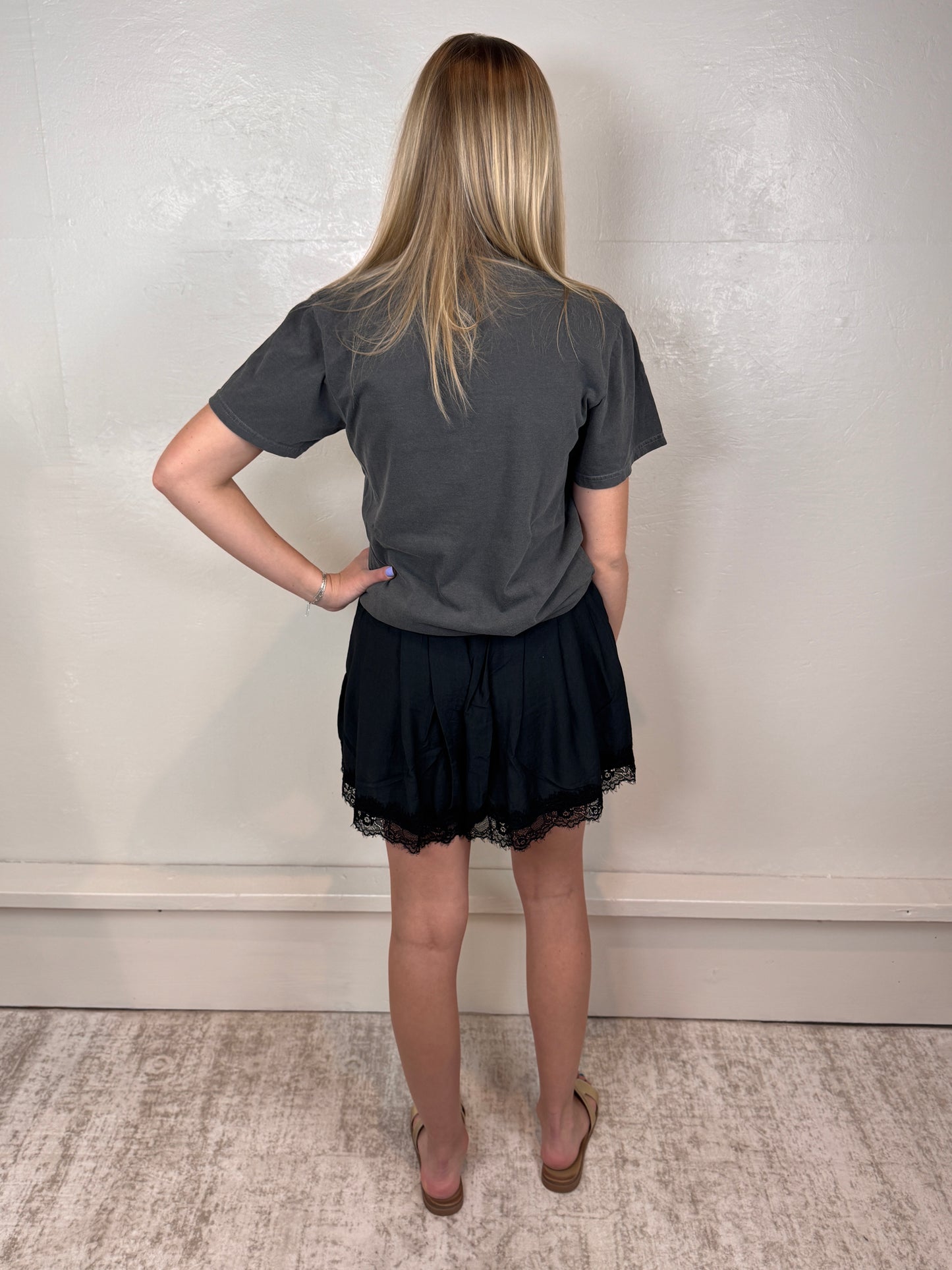 Tina Black Lace Shorts