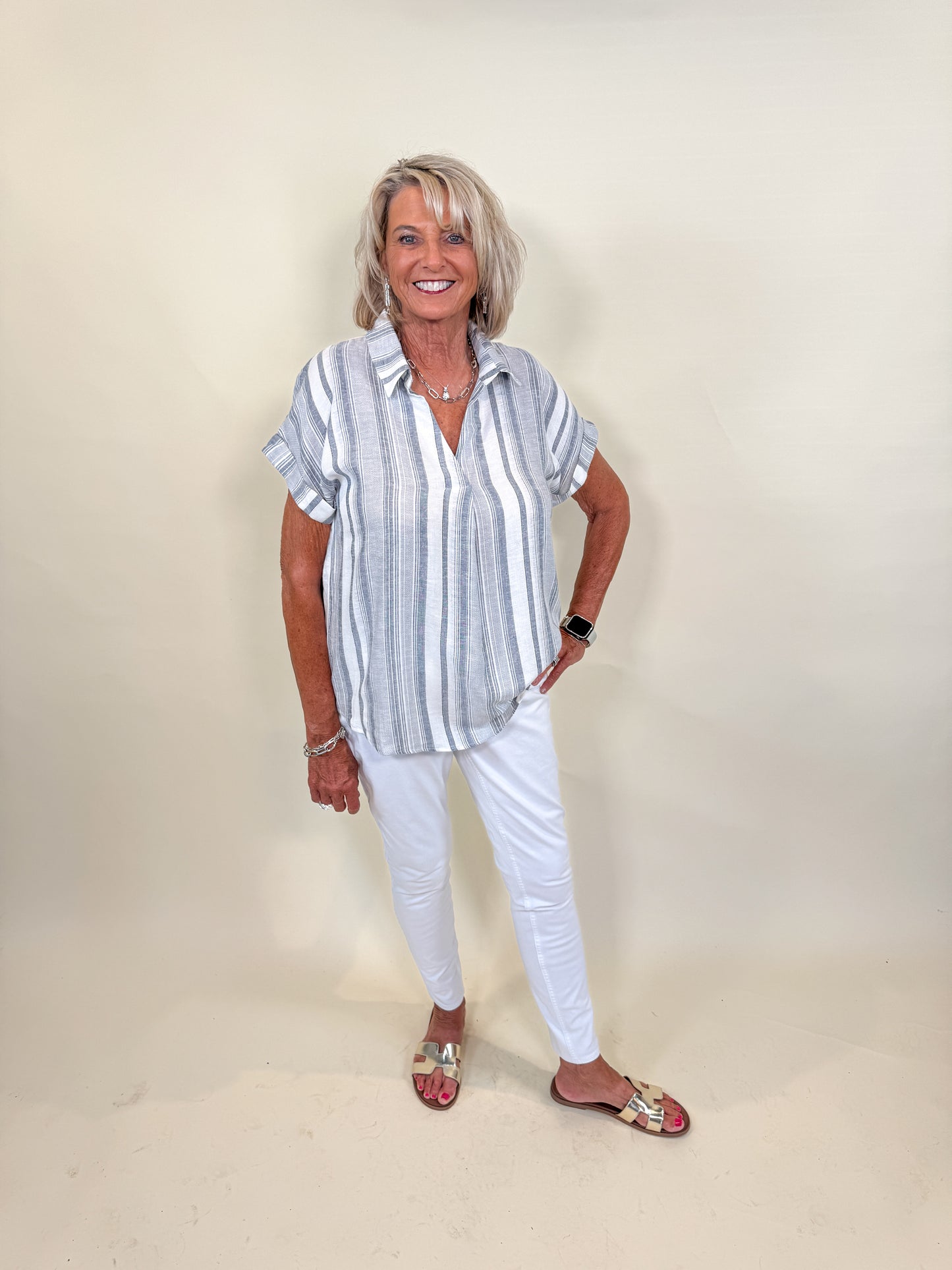 Cameron Striped Sleeve Shirt