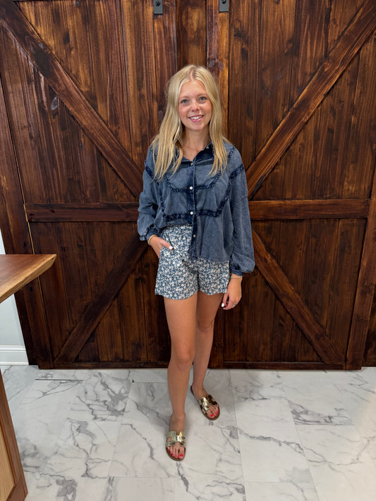 Betsy Button Down Trim Blouse