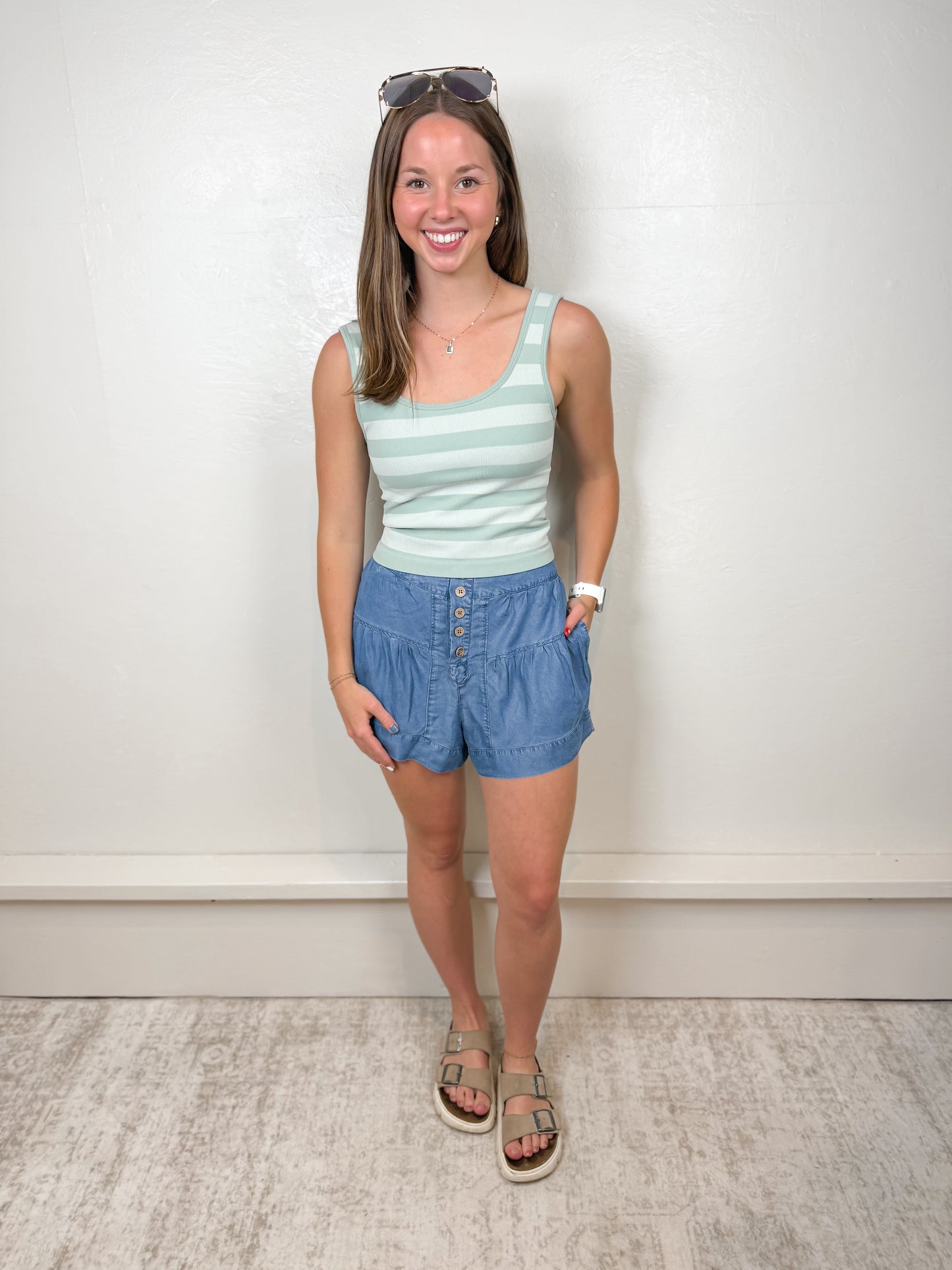 Adeline Stripe Padded Tank