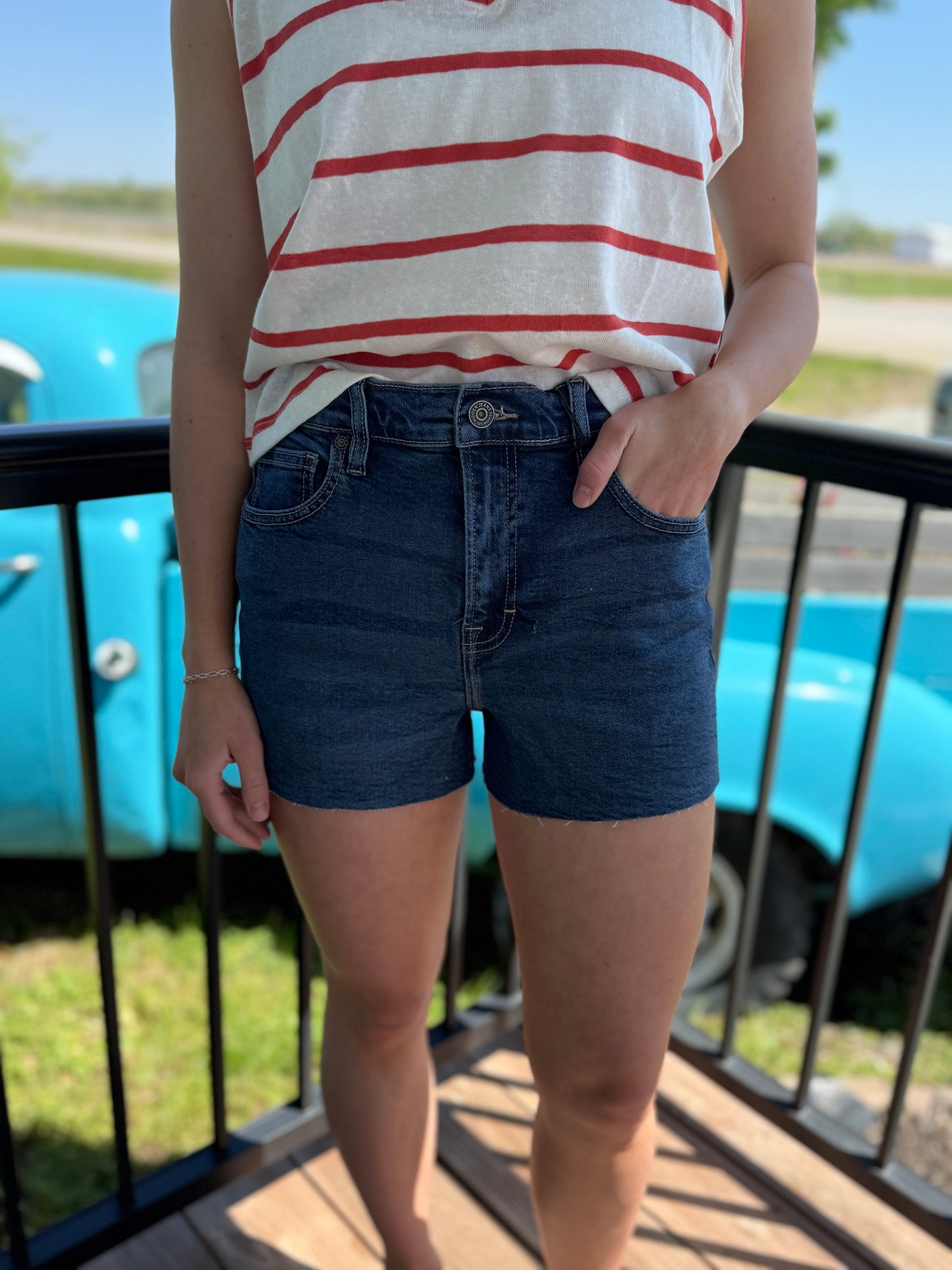 Finn Dark High Rise Shorts