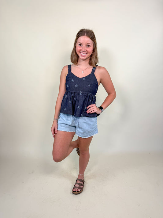 Carolina Denim Bow Detail
