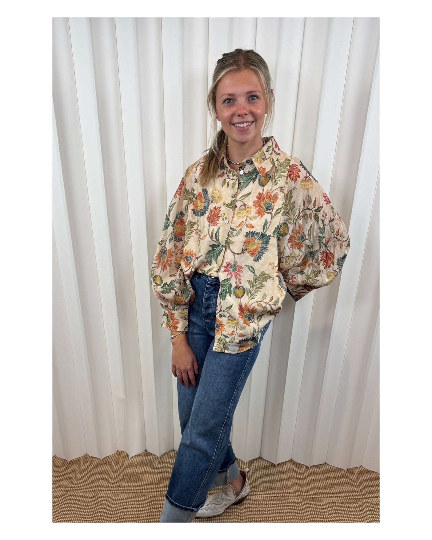 Ayla Floral Button Up Blouse