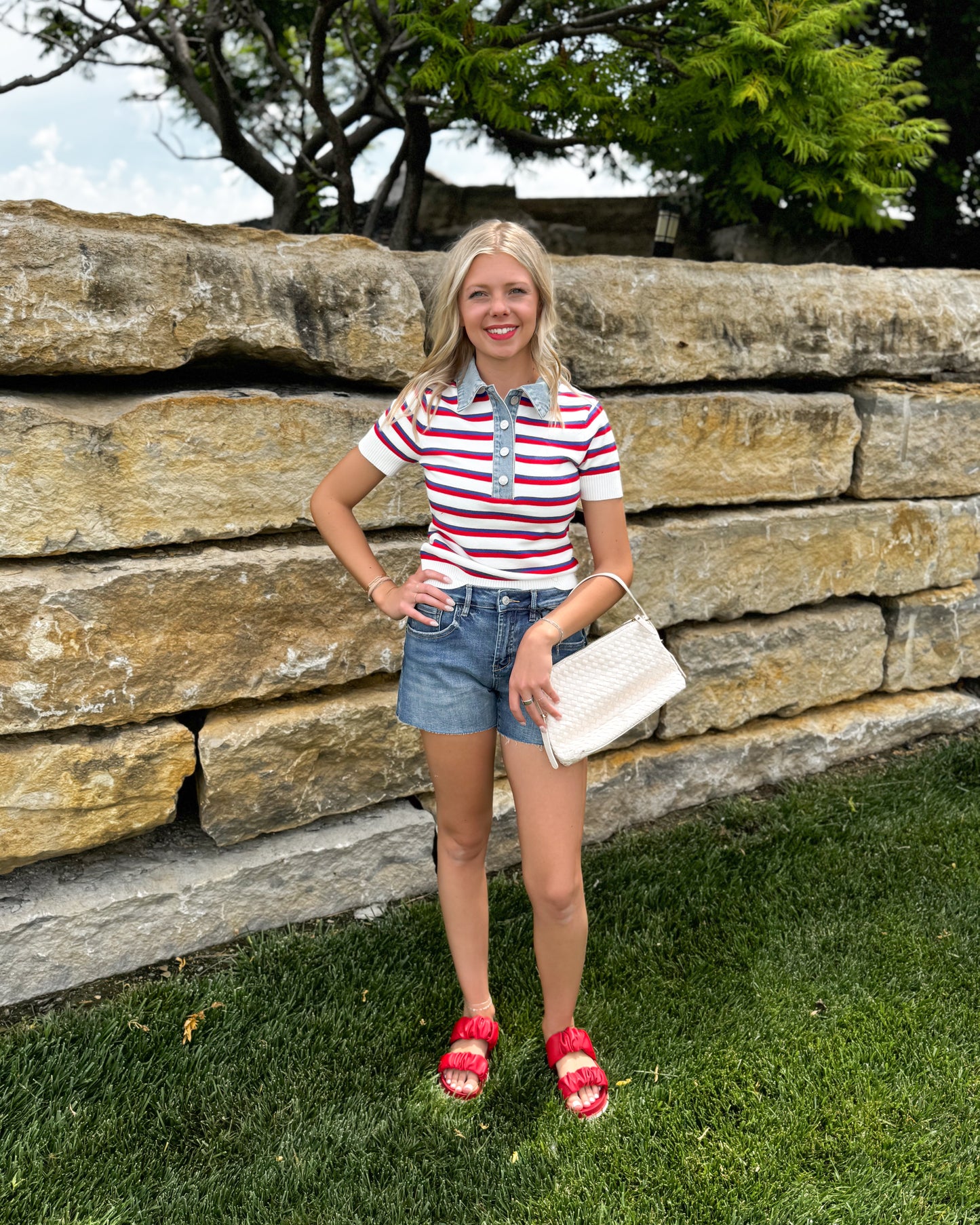 Quinn Denim Stripe Top