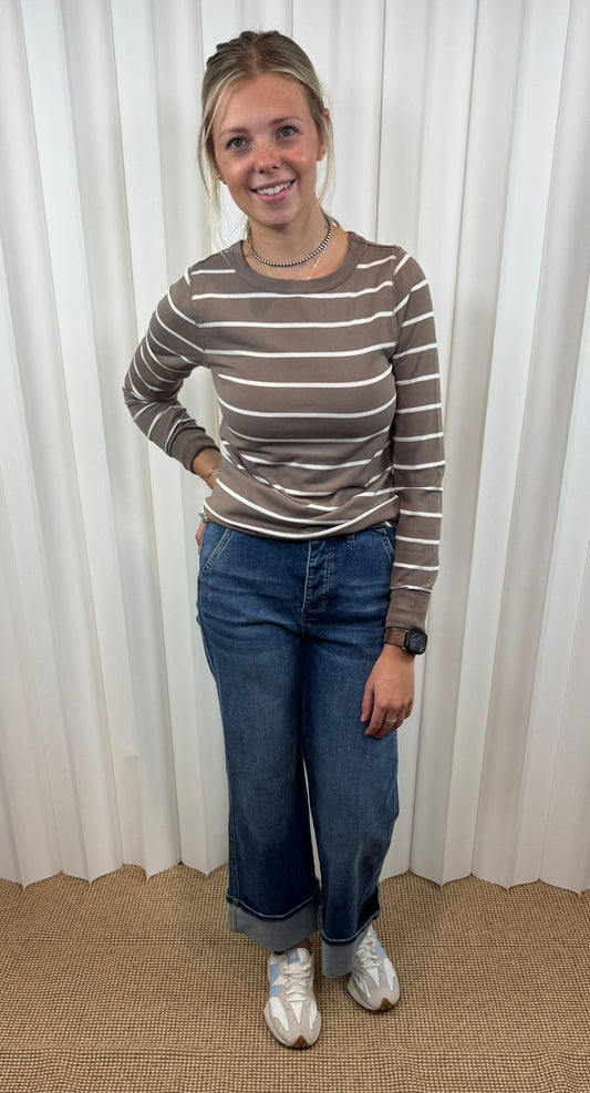 Raelynn Striped Ribbed Long Sleeve