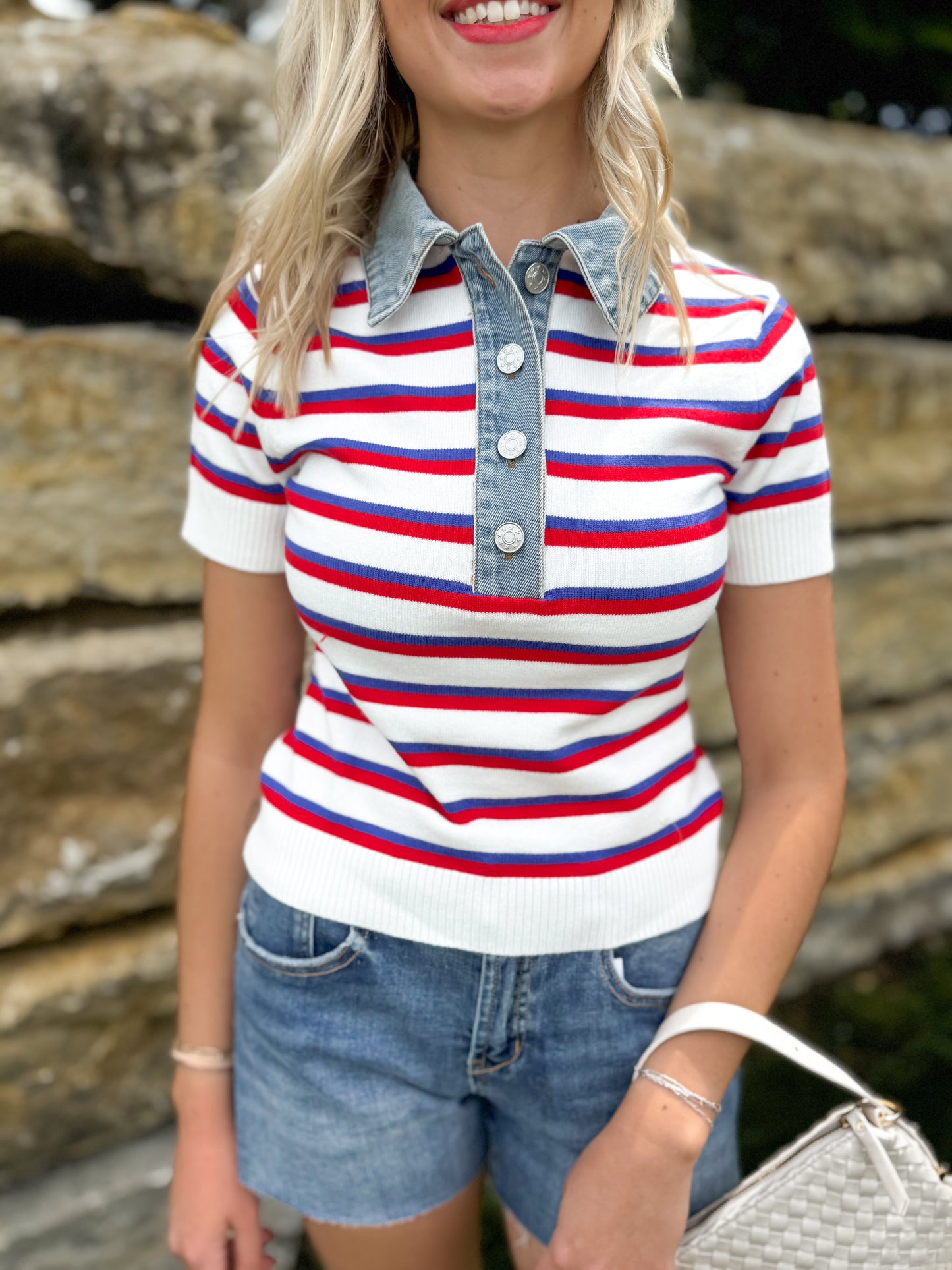 Quinn Denim Stripe Top