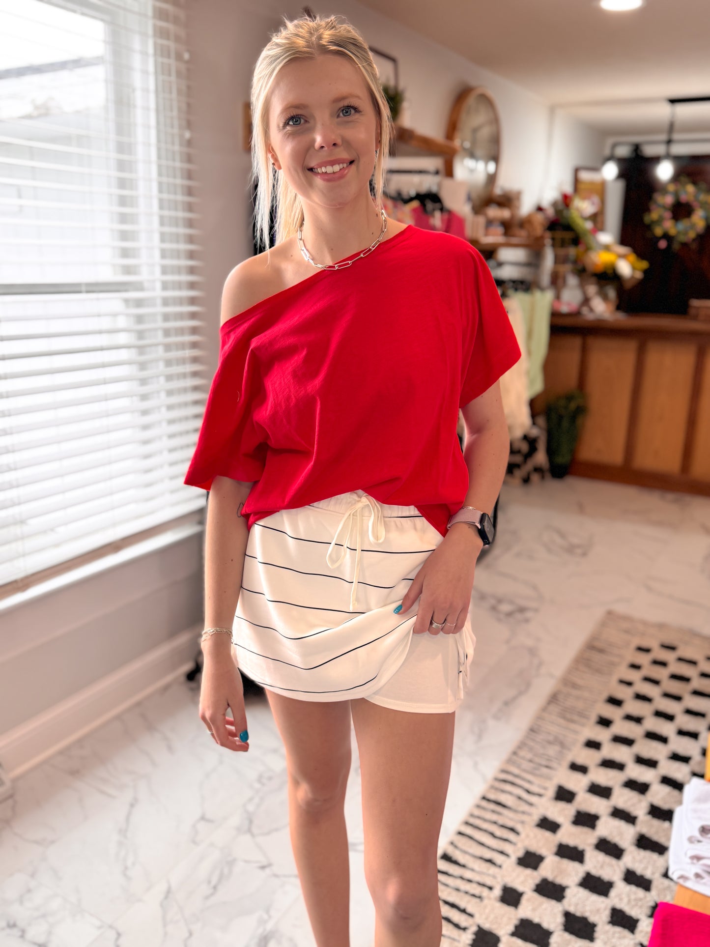 Ashlee Scuba Stripe Skort