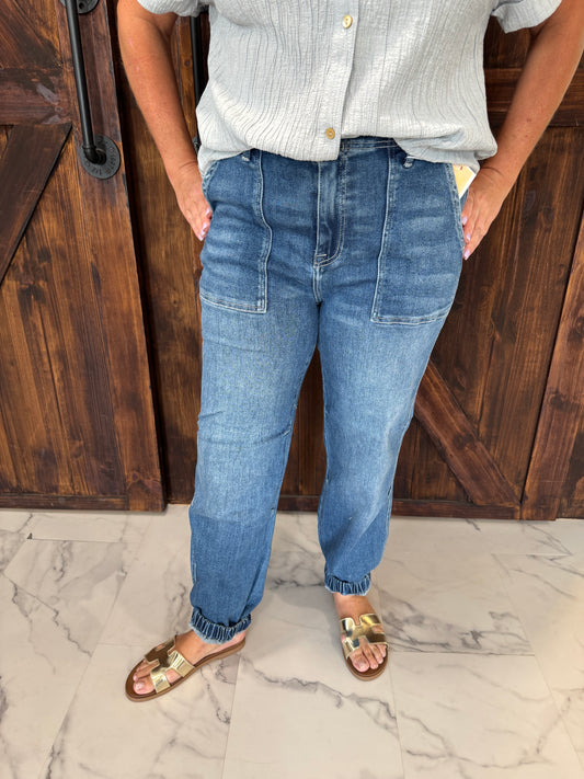 Selena High Rise Jogger Jeans