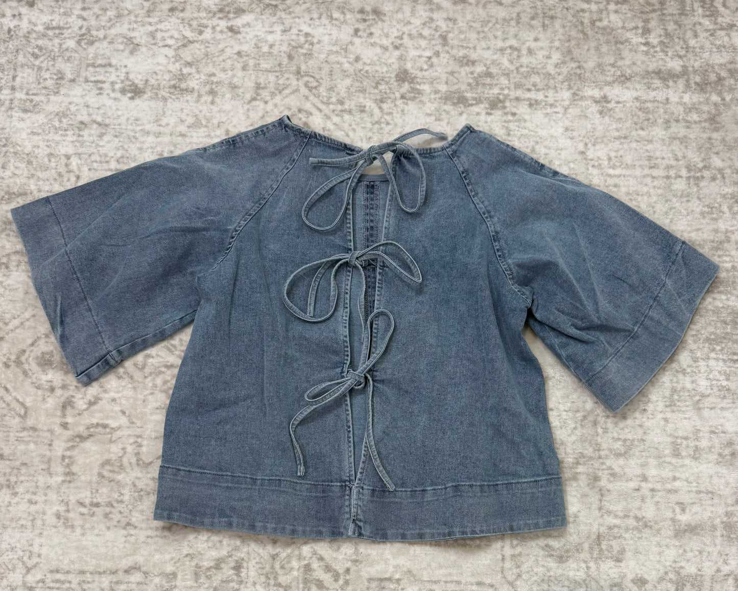Ella Stretch Denim Tie Back Blouse
