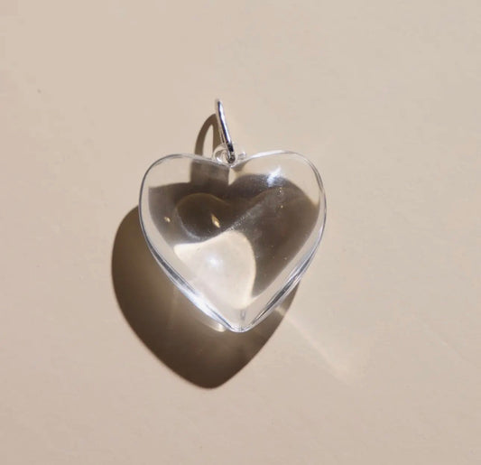 Clear Acrylic Heart Charm