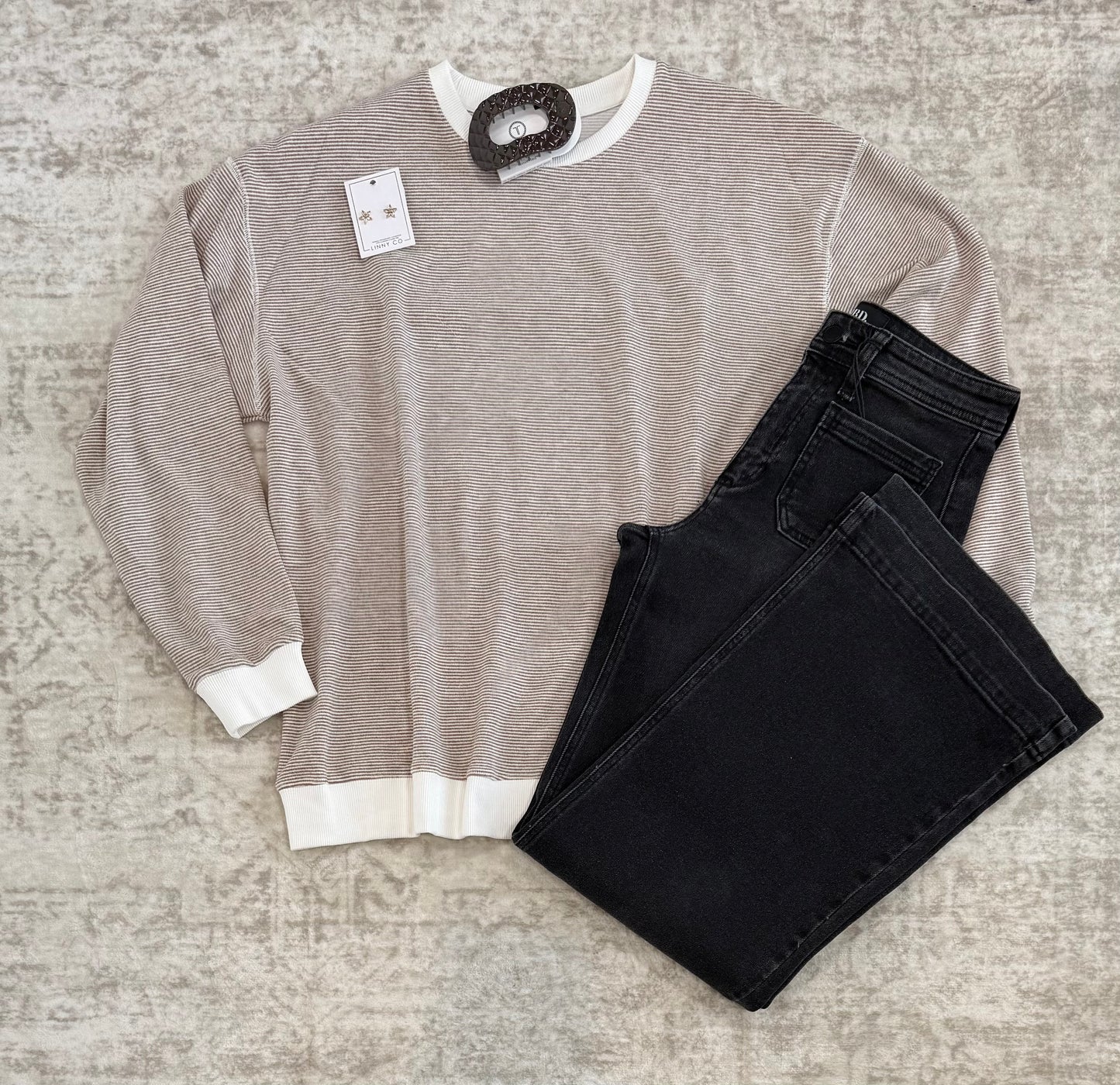 Anna Basic Striped Pullover