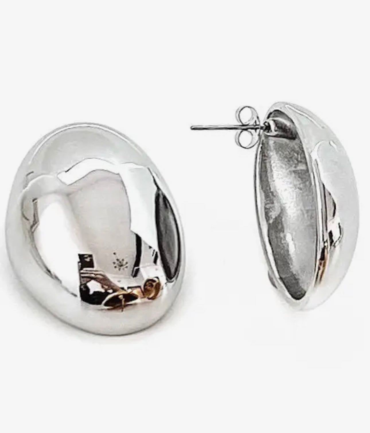 Oval Stud Statement Earrings