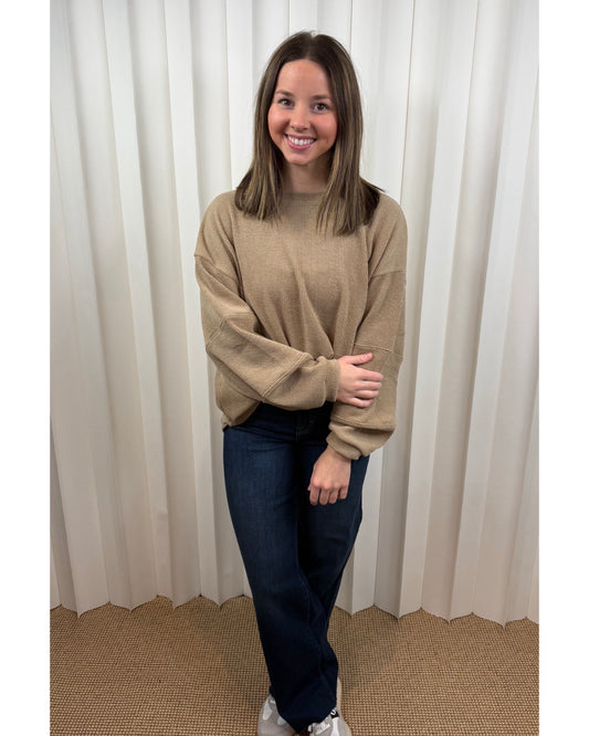 Juliette Ribbed Round Neck Sweatshirt