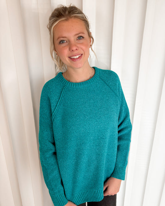 Piper Chenille Light Teal Sweater