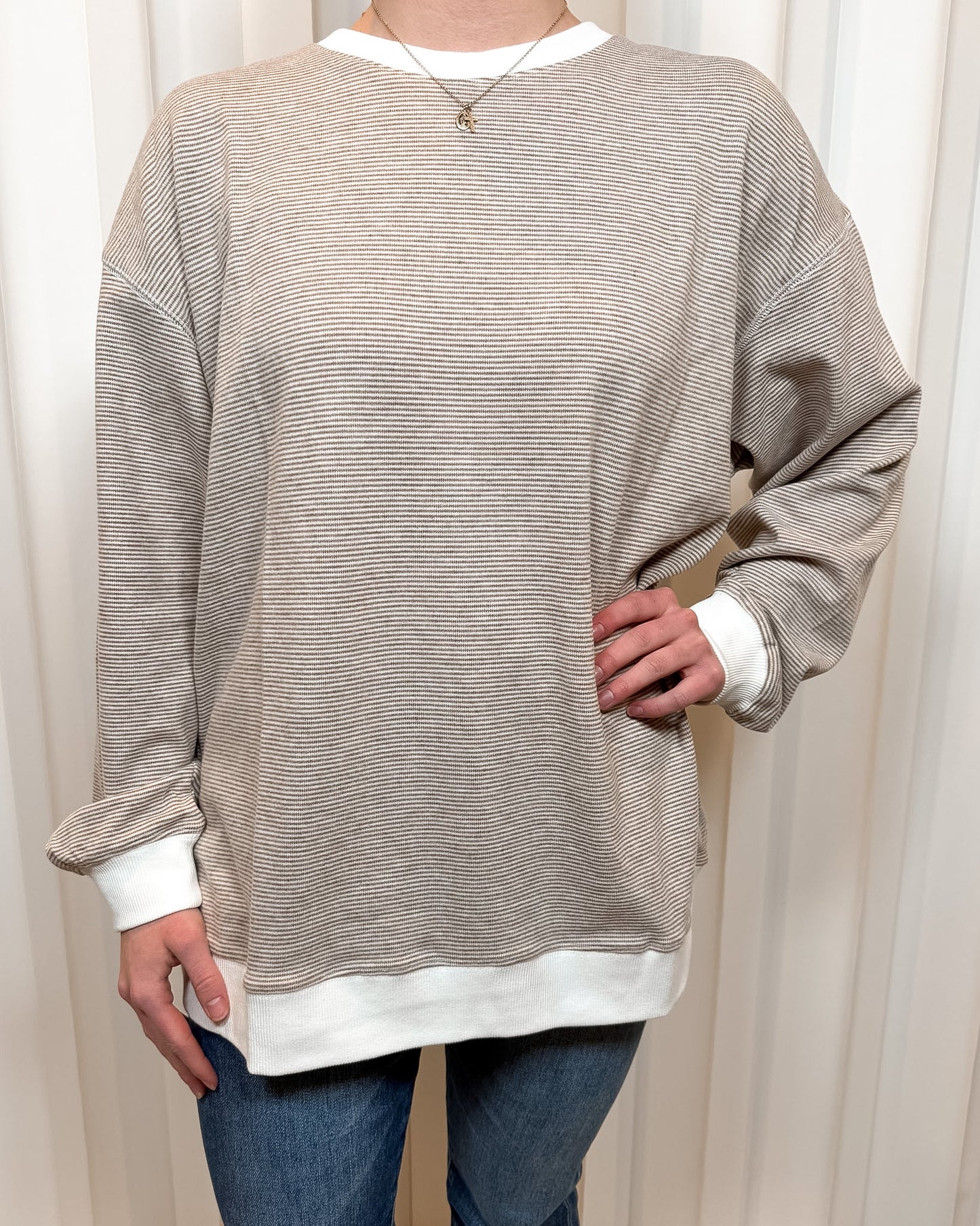 Anna Basic Striped Pullover