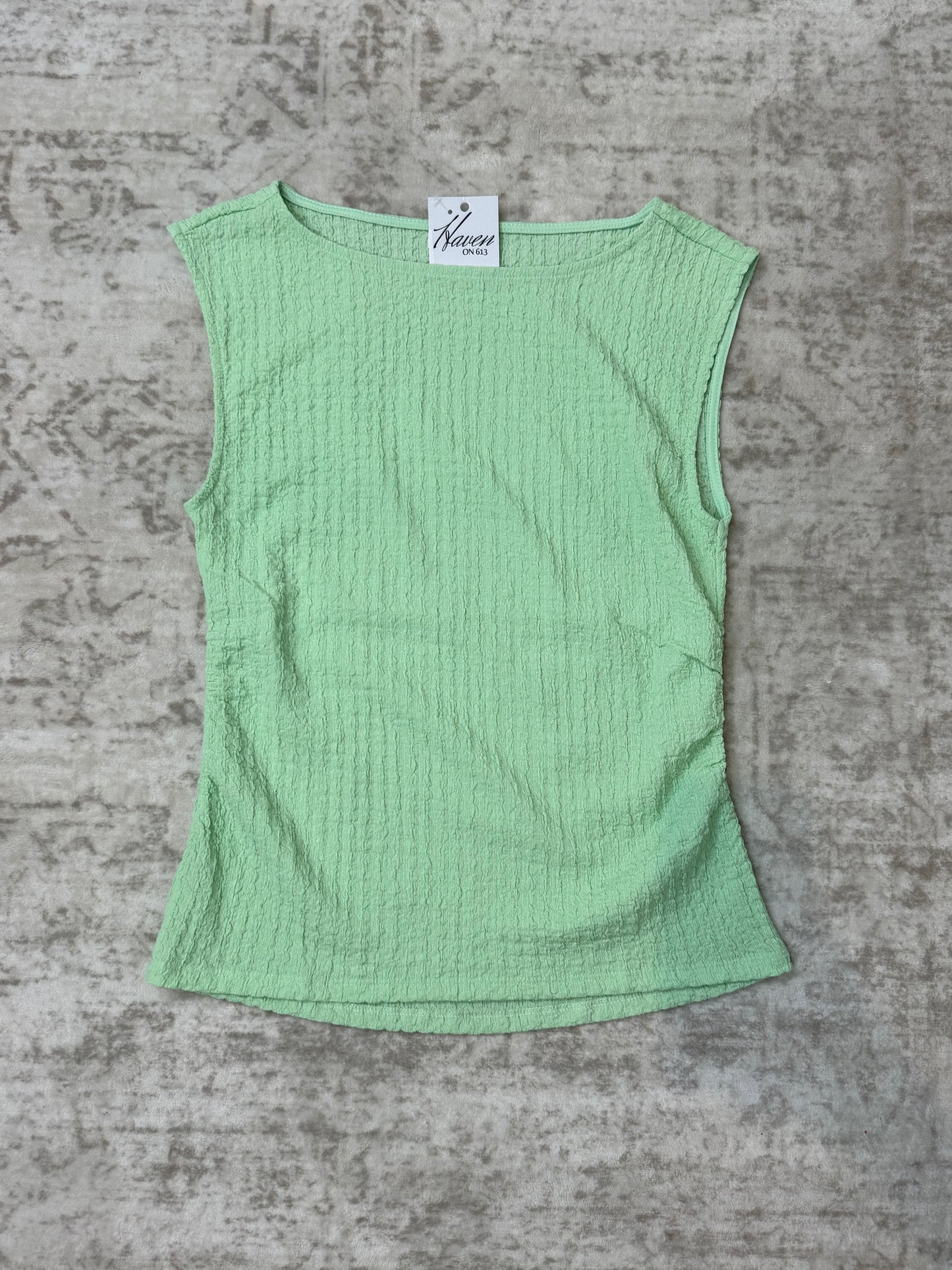 Amelia Textured Side Ruched Tank